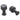 Black Plague Gray 9 mm Smooth Round Glue Tabs (10 Pack)