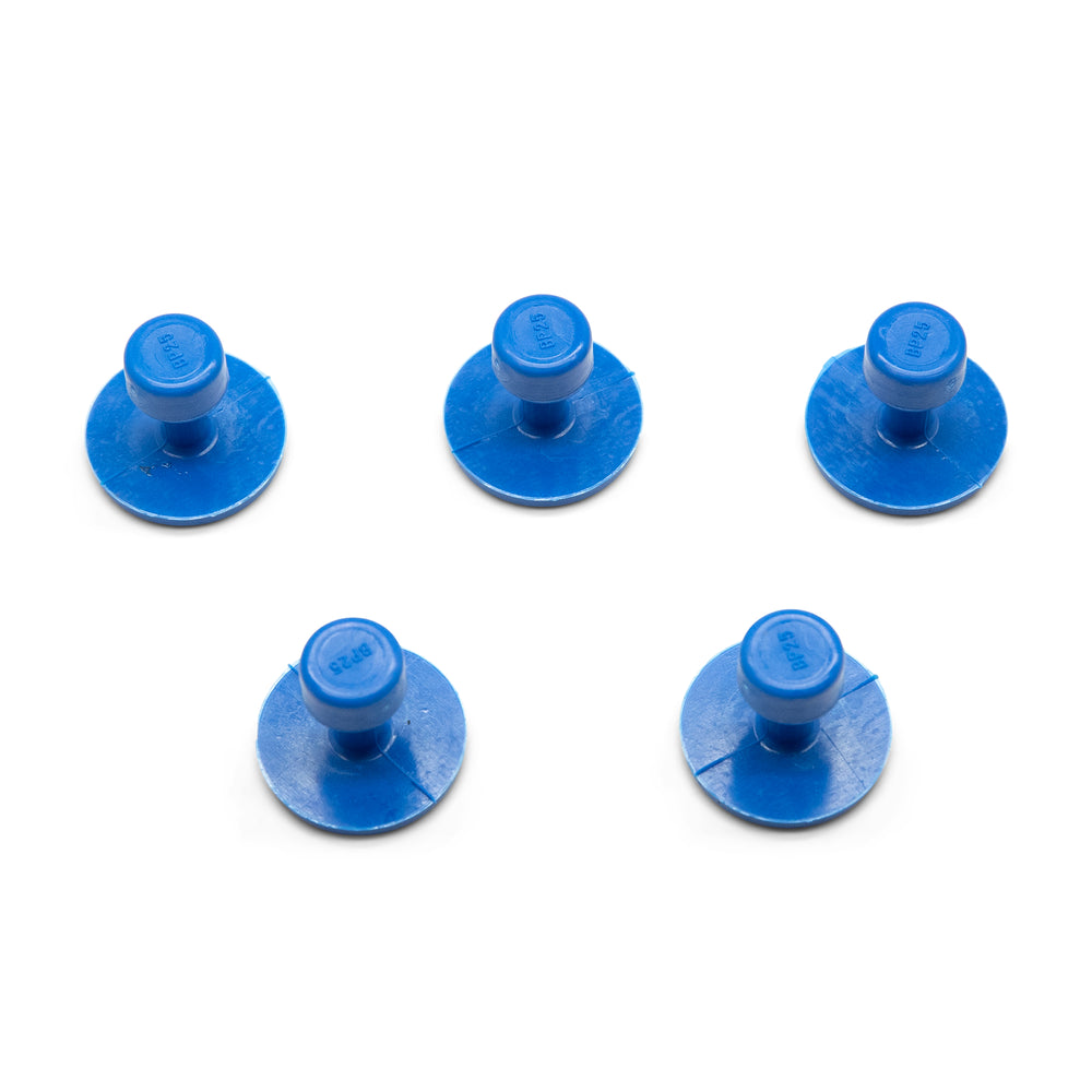 KECO 25 mm / 1" Blue Smooth Round Glue Tabs (5 Pack)