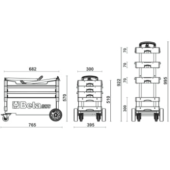 Beta Blue Collapsible Portable Tool Cart