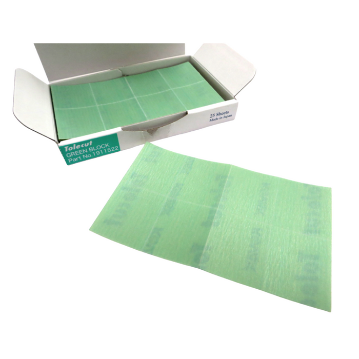 Tolecut Green 2000 Grit 8-Cut Block Sheet for Toleblock (Pack of 25)